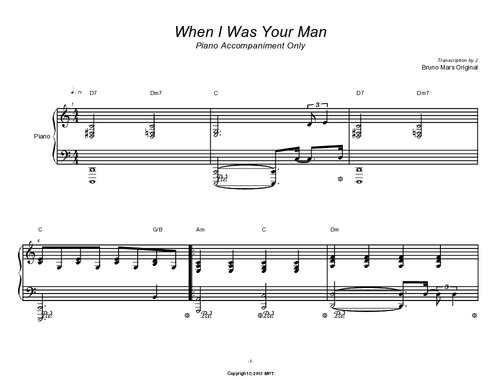 Product picture When I Was Your Man Piano