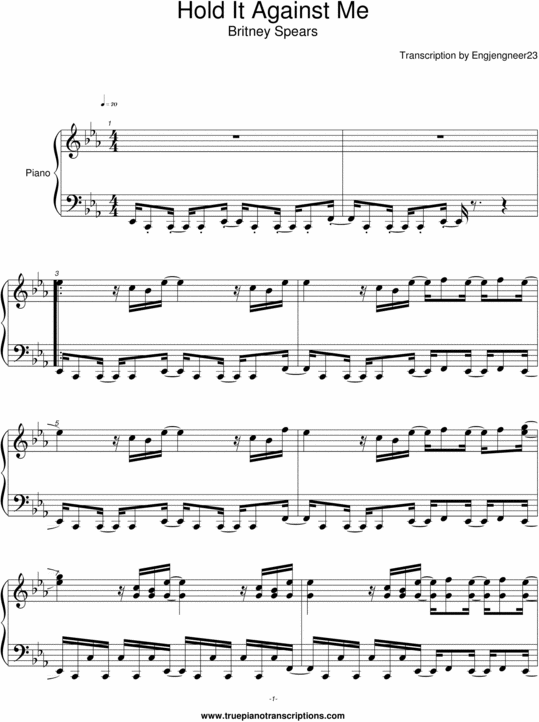 Product picture Hold it Against Me - Britney Spears - Sheet music