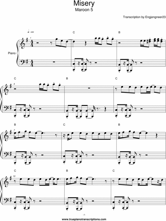 Product picture Misery - Maroon 5