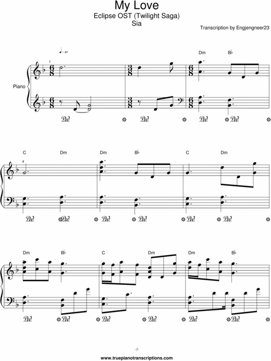 Product picture My Love Sia Sheet music