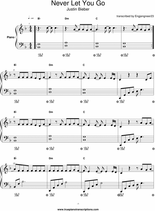 Product picture Never Let You Go - Justin Bieber