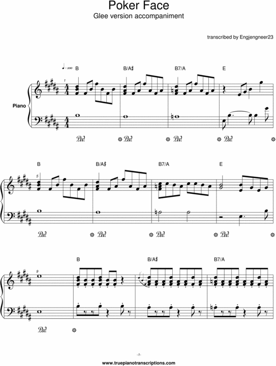 Product picture Poker Face - Glee version accompaniment