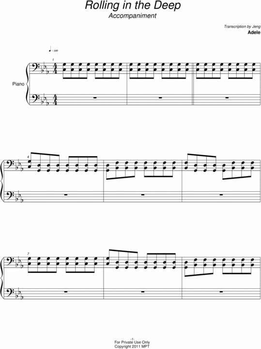 Product picture Rolling in the Deep - Adele - Sheet Music