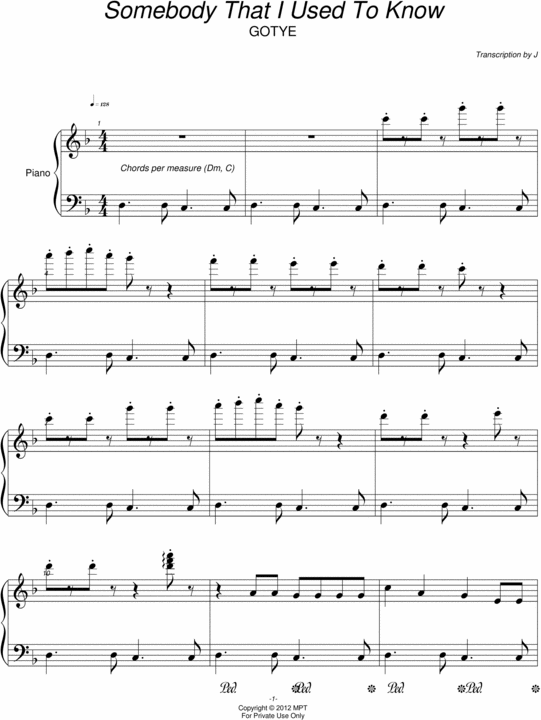 Product picture Somebody That I Used to Know - Gotye