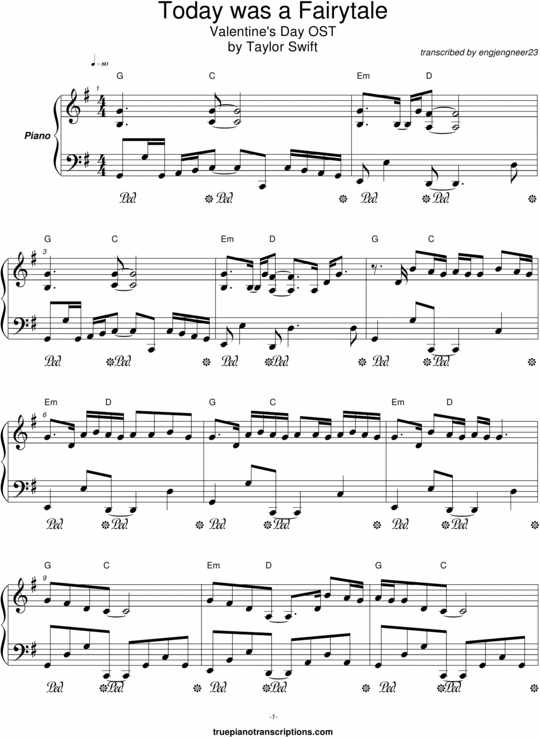 Product picture Today was a Fairytale (Taylor Swift)