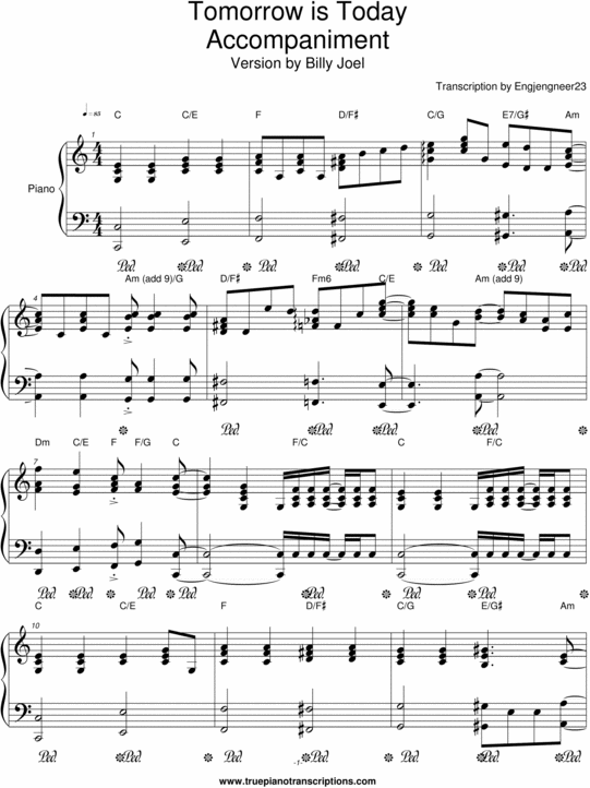 Product picture Tomorrow is Today - Billy Joel Sheet music