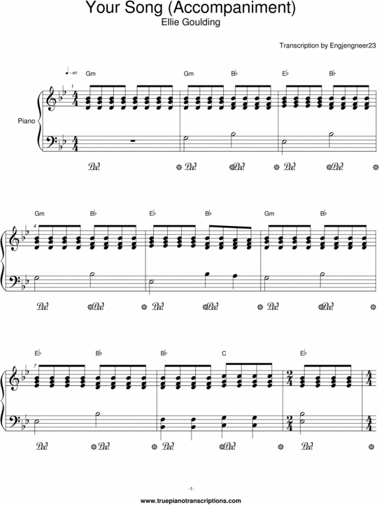 Product picture Your Song Accompaniment - Ellie Goulding